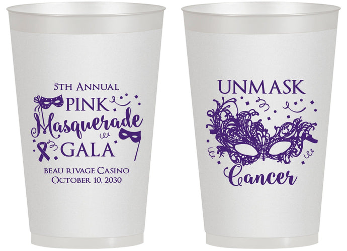 Personalized Awareness 14 oz Frosted Cups - Masquerade | 230008