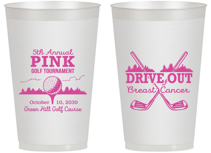 Personalized Awareness 14 oz Frosted Cups - Gold Drive Out | 230017