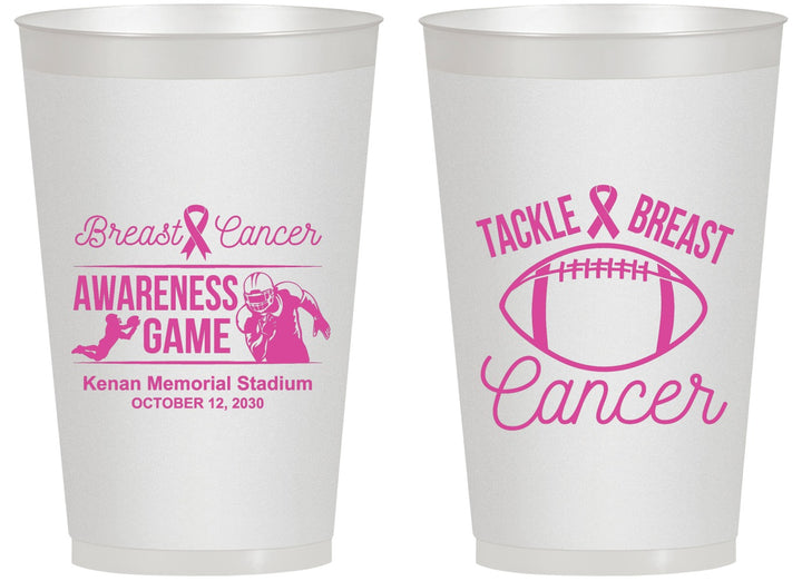 Personalized Awareness 14 oz Frosted Cups - Football Tackle | 230019