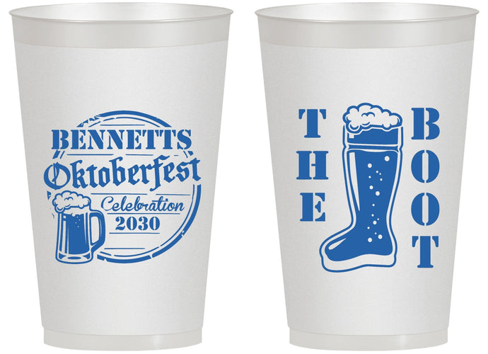 Personalized Oktoberfest 14 oz Frosted Cups - Boot | 240004