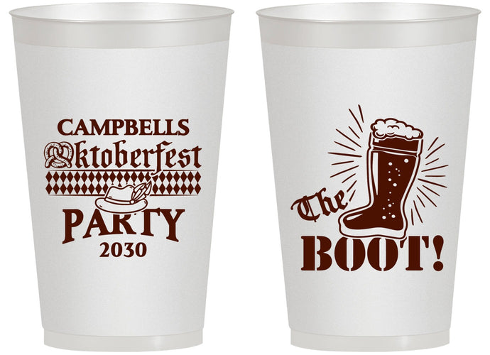 Personalized Oktoberfest 14 oz Frosted Cups - Boot | 240006