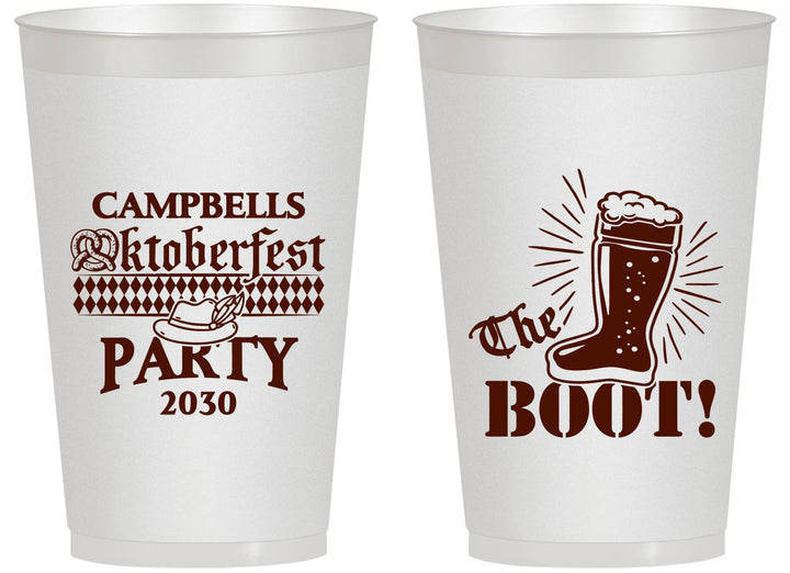 Personalized Oktoberfest 14 oz Frosted Cups - Boot | 240006