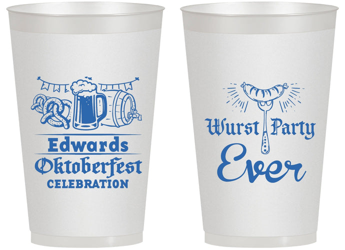 Personalized Oktoberfest 14 oz Frosted Cups - Wurst Party Ever | 240008