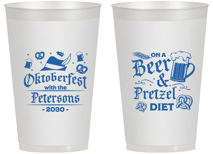 Personalized Oktoberfest 14 oz Frosted Cups - Pretzel | 240012