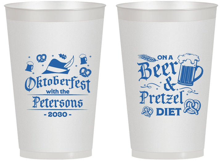 Personalized Oktoberfest 14 oz Frosted Cups - Pretzel | 240012