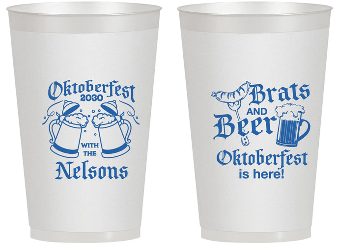 Personalized Oktoberfest 14 oz Frosted Cups - Brats Beer | 240013