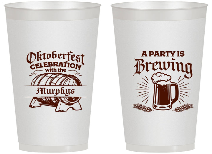 Personalized Oktoberfest 14 oz Frosted Cups - Beer Keg | 240014