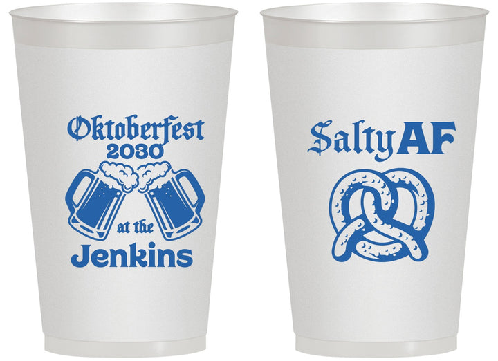 Personalized Oktoberfest 14 oz Frosted Cups - Pretzel Salty Af | 240015