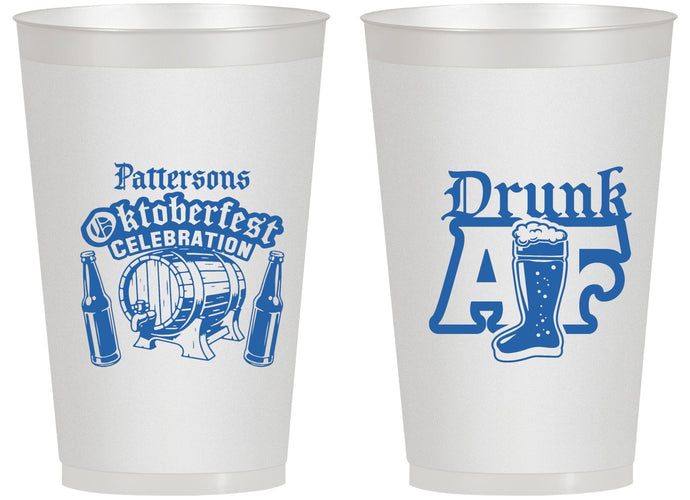 Personalized Oktoberfest 14 oz Frosted Cups - Drunk Af | 240016
