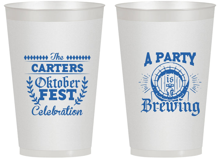 Personalized Oktoberfest 14 oz Frosted Cups - Beer Keg | 240017