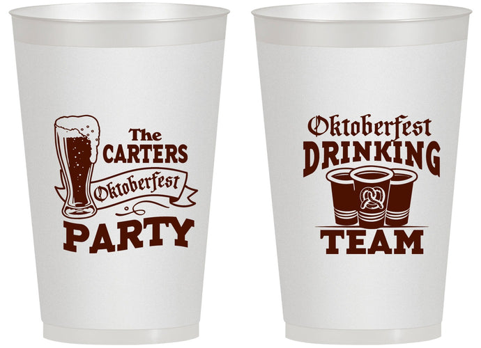 Personalized Oktoberfest 14 oz Frosted Cups - Drinking Team | 240018