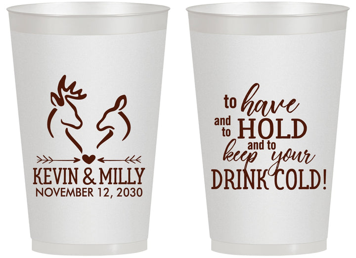 Personalized Wedding 14 oz Frosted Cups - To Have And To Hold | 250