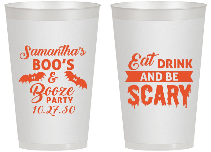 Personalized Halloween 14 oz Frosted Cups - Boo Booze Scary | 250000