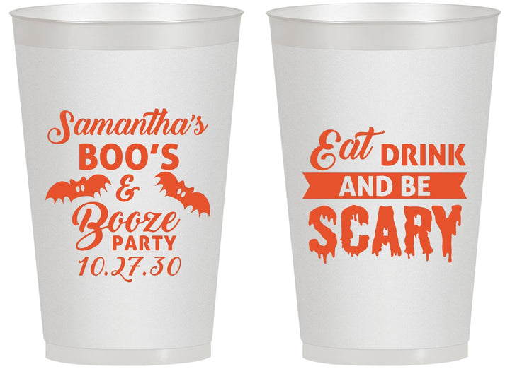 Personalized Halloween 14 oz Frosted Cups - Boo Booze Scary | 250000