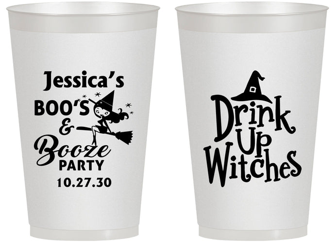 Personalized Halloween 14 oz Frosted Cups - Drink Up Witches | 250001
