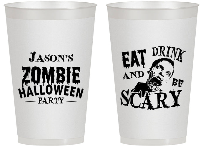 Personalized Halloween 14 oz Frosted Cups - Eat Drink Be Scary | 250003