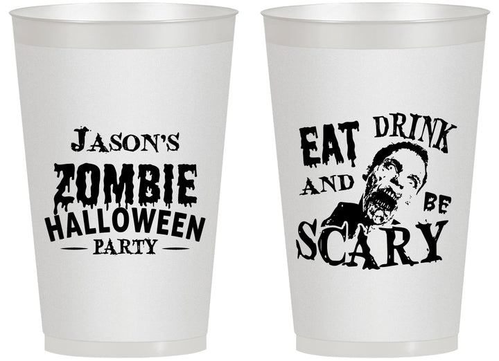 Personalized Halloween 14 oz Frosted Cups - Eat Drink Be Scary | 250003