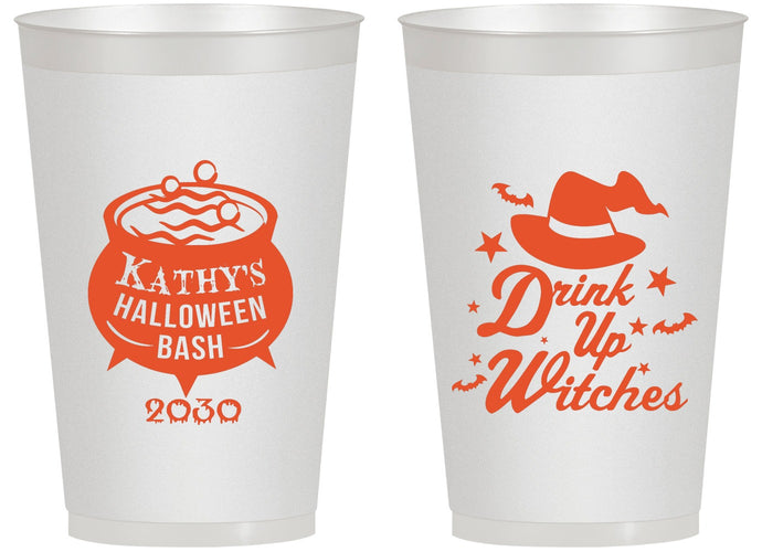 Personalized Halloween 14 oz Frosted Cups - Drink Up Witches | 250004