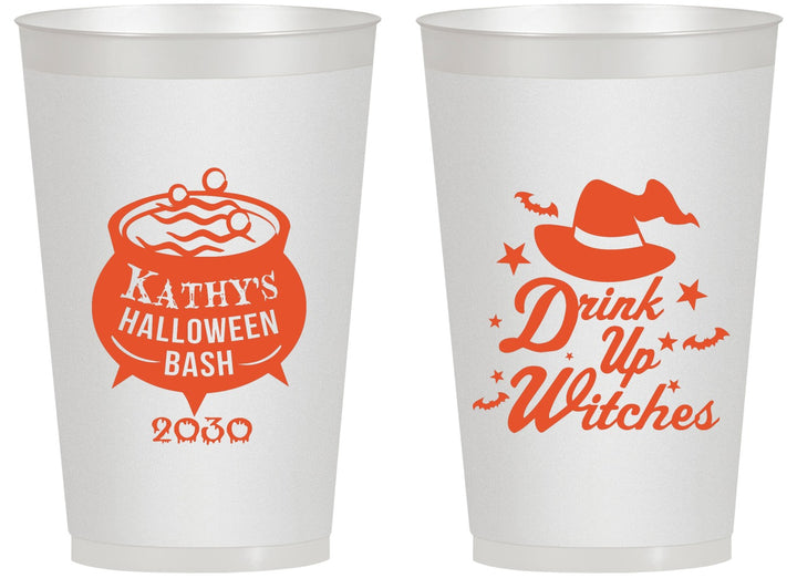 Personalized Halloween 14 oz Frosted Cups - Drink Up Witches | 250004