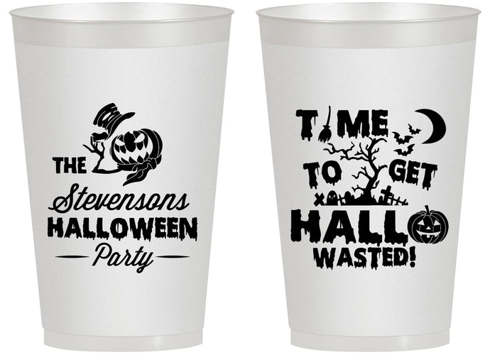 Personalized Halloween 14 oz Frosted Cups - Hallowasted Pumpkin | 250013