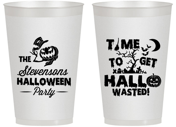 Personalized Halloween 14 oz Frosted Cups - Hallowasted Pumpkin | 250013