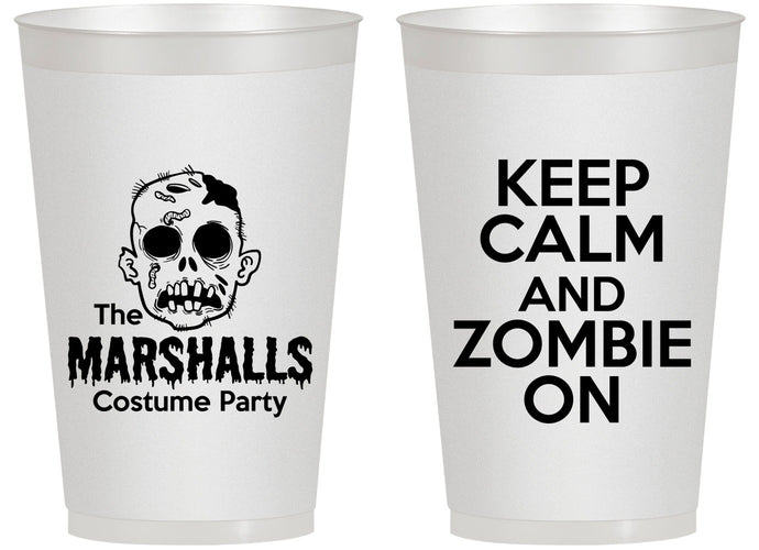 Personalized Halloween 14 oz Frosted Cups - Zombie | 250018