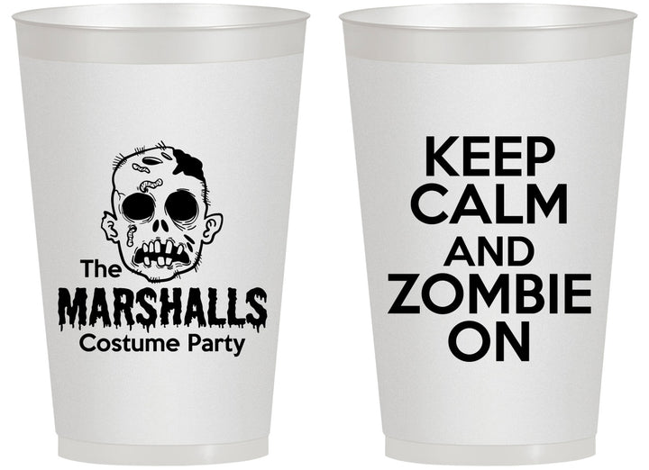 Personalized Halloween 14 oz Frosted Cups - Zombie | 250018