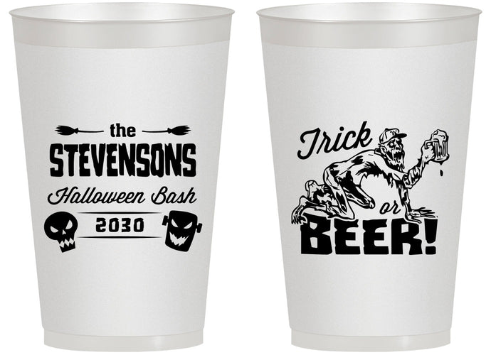 Personalized Halloween 14 oz Frosted Cups - Trick Or Beer | 250021