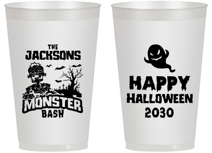 Personalized Halloween 14 oz Frosted Cups - Ghost Monster | 250022
