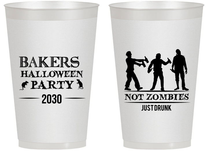 Personalized Halloween 14 oz Frosted Cups - Zombies | 250023