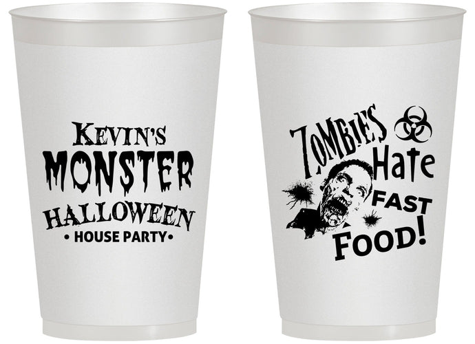 Personalized Halloween 14 oz Frosted Cups - Monster Zombie | 250027