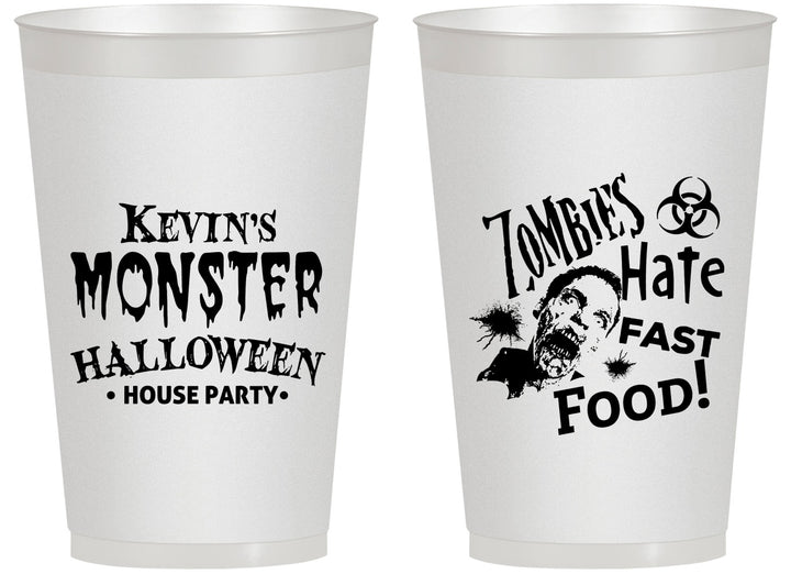 Personalized Halloween 14 oz Frosted Cups - Monster Zombie | 250027