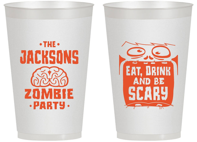 Personalized Halloween 14 oz Frosted Cups - Eat Drink Be Scary | 250028