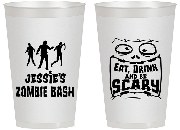 Personalized Halloween 14 oz Frosted Cups - Eat Drink Be Scary | 250029