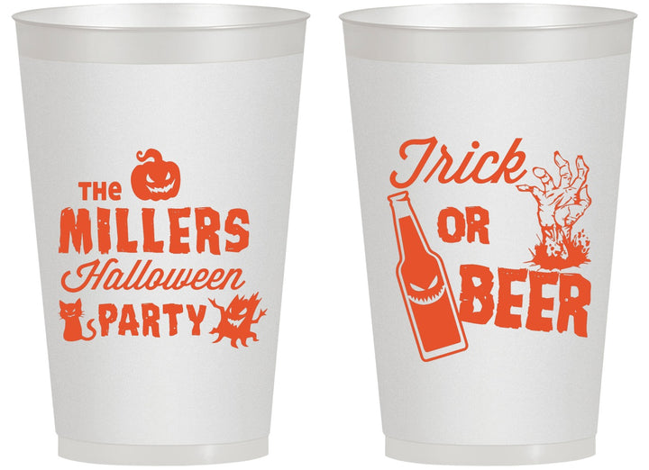 Personalized Halloween 14 oz Frosted Cups - Trick Or Beer | 250032