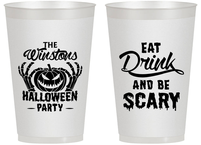 Personalized Halloween 14 oz Frosted Cups - Eat Drink Be Scary | 250033