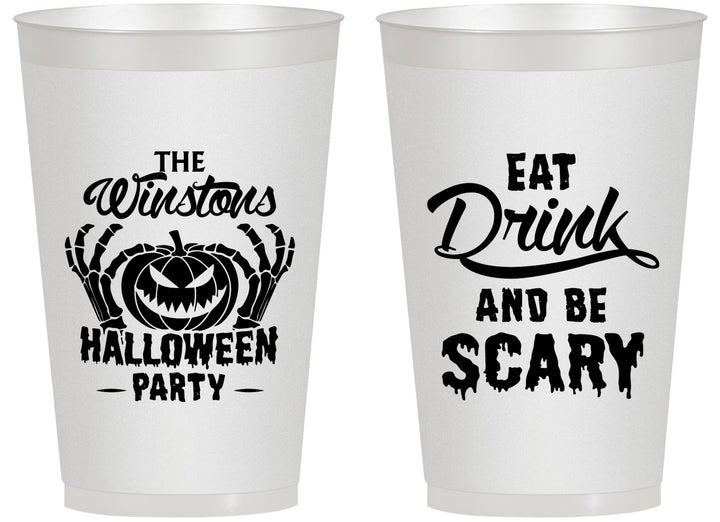 Personalized Halloween 14 oz Frosted Cups - Eat Drink Be Scary | 250033