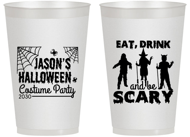 Personalized Halloween 14 oz Frosted Cups - Eat Drink Be Scary | 250038