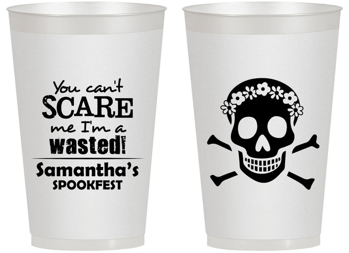 Personalized Halloween 14 oz Frosted Cups - Sugar Skull | 250050