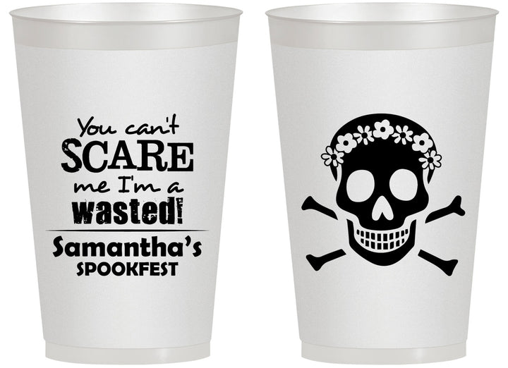 Personalized Halloween 14 oz Frosted Cups - Sugar Skull | 250050