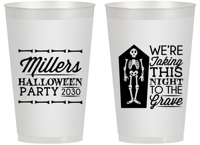 Personalized Halloween 14 oz Frosted Cups - Skeleton | 250051