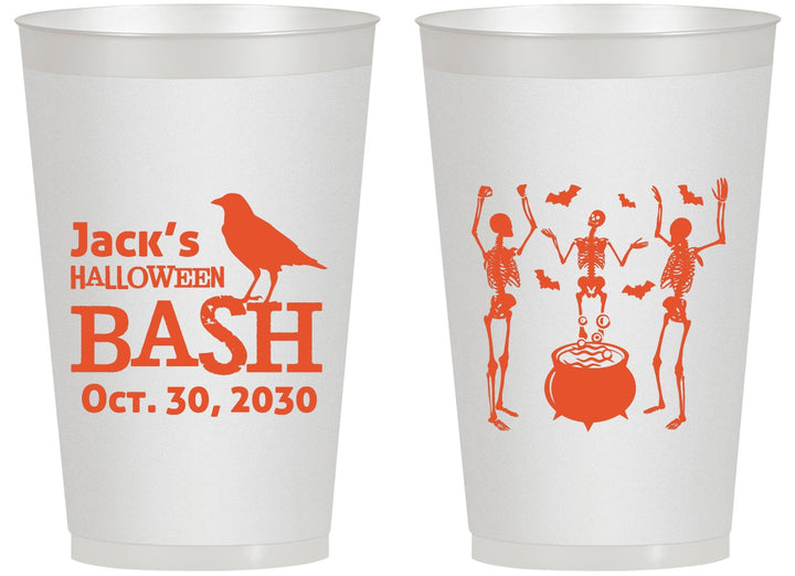Personalized Halloween 14 oz Frosted Cups - Skeleton | 250052