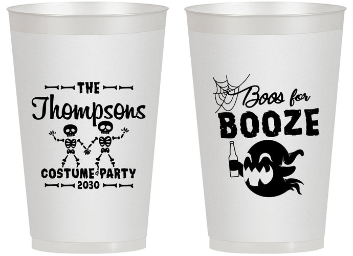 Personalized Halloween 14 oz Frosted Cups - Boos And Booze | 250058