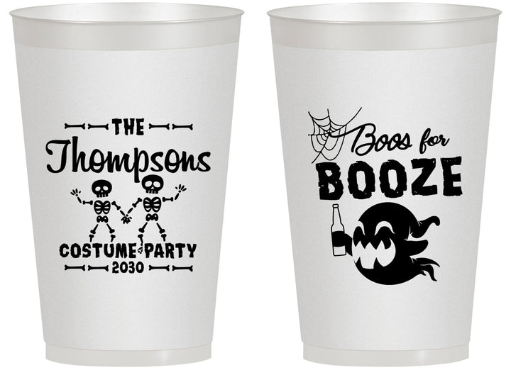 Personalized Halloween 14 oz Frosted Cups - Boos And Booze | 250058