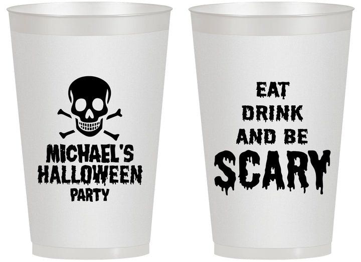 Personalized Halloween 14 oz Frosted Cups - Eat Drink Be Scary | 250059