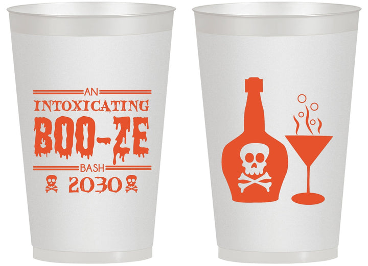Personalized Halloween 14 oz Frosted Cups - Booze Wine | 250060
