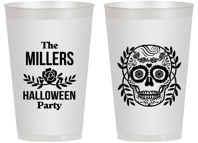 Personalized Halloween 14 oz Frosted Cups - Sugar Skull | 250061