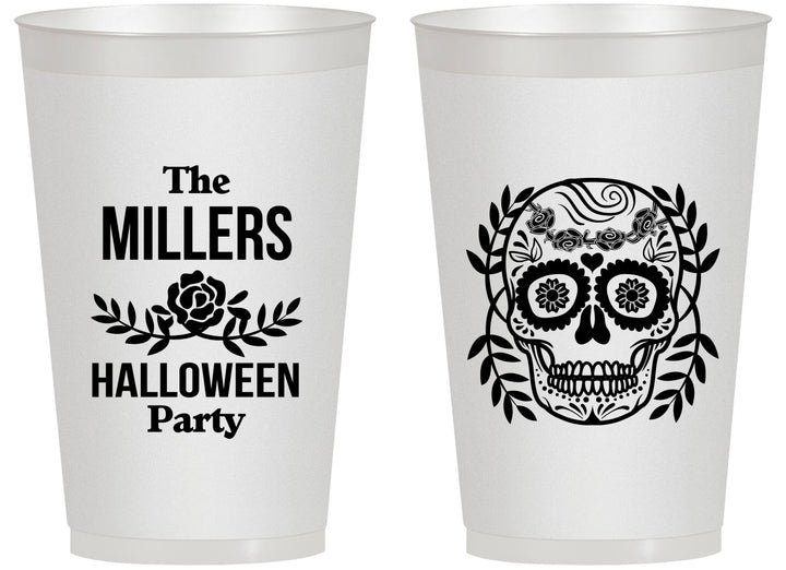 Personalized Halloween 14 oz Frosted Cups - Sugar Skull | 250061