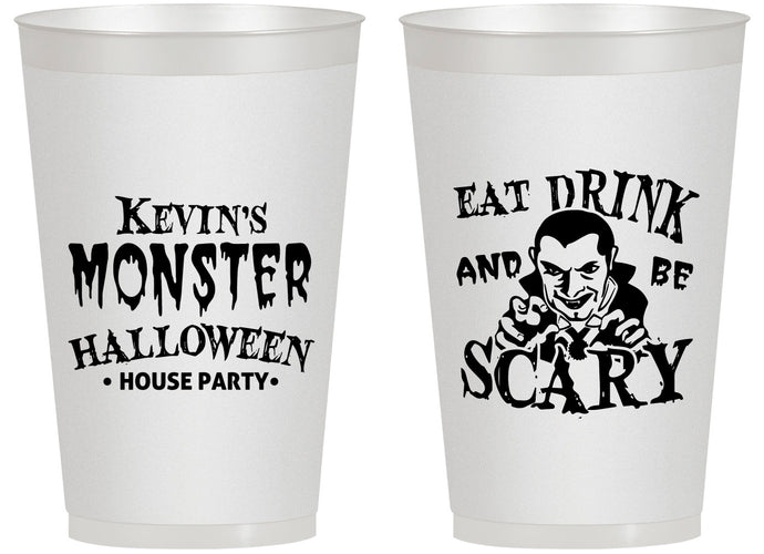 Personalized Halloween 14 oz Frosted Cups - Eat Drink Be Scary | 250063