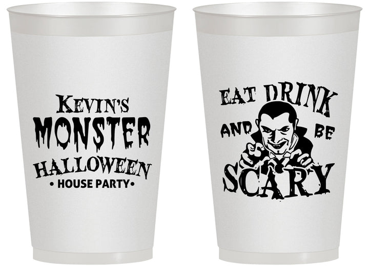 Personalized Halloween 14 oz Frosted Cups - Eat Drink Be Scary | 250063